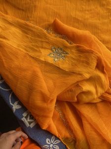 Orange Embellished Dupatta
