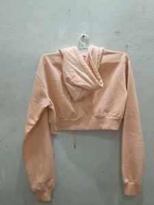 Peach Cropped Hoodie
