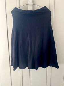 Black Knit A-Line  Skirt, Stretchable