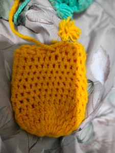 Yellow Crochet milk bottle cover