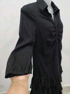 Black Ruffled Mini Dress