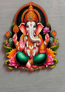 Wooden Ganesh Wall Decor With Magnetic