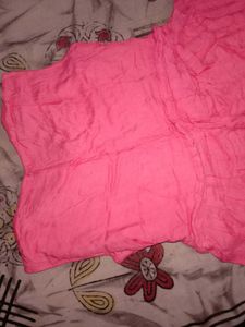 Pink Striped Top with Pearl Detail