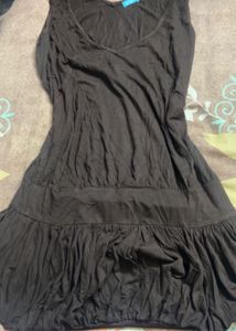 Brown Balloon Style Mini Dress