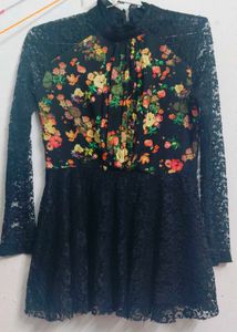 ✨ Elegant Black Floral Lace Dress ✨