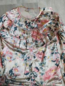 Floral Blouse &amp; Green Pants Set