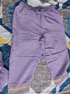 Lavender Color Kurta Set With Embroidery