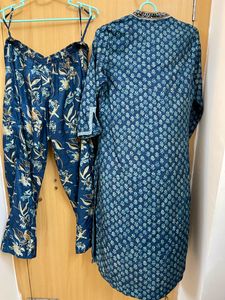 Biba Embroidered &amp; Printed Palazo Kurta Set