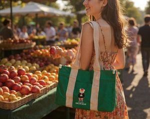 Raelra Bear Authentic Canvas Bag
