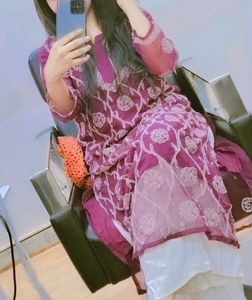 Georgette Chickenkari Kurta