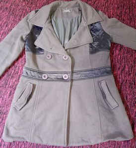 Elegant Grey Double-Breasted Coat