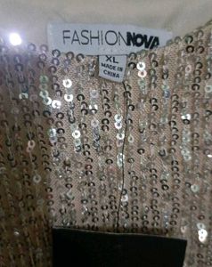 Fashion Nova Tall Family Affair Silver Sequin Gown