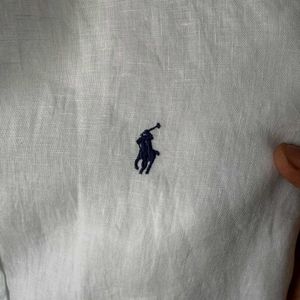 Ralph Lauren White Linen Button Down - M