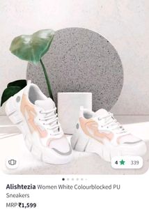Women White Colourblocked PU Sneakers