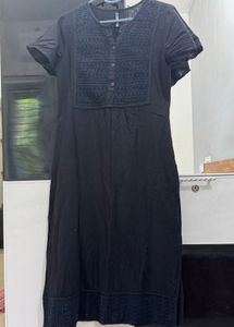 MODA RAPIDO Black Embroidered Kurta