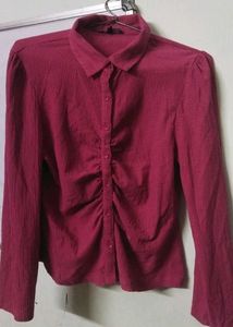 pink Button down tshirt