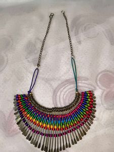 Rainbow Fringe Necklace