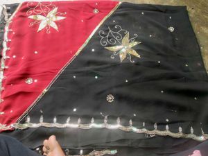 reoidered Black Red Saree Very Low Price 💥💥😘?