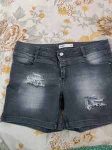 Distressed Denim Shorts