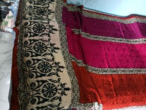 Embroidery Brown&amp;Pink Combination Design Saree