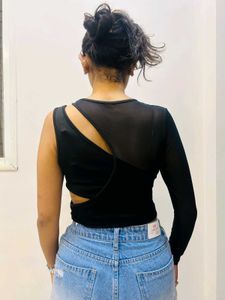 Chic Black Cutout Top