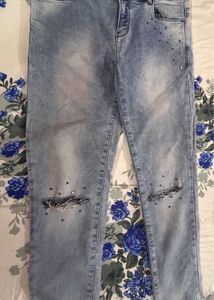 Ripped &amp; Rhinestone Jeans