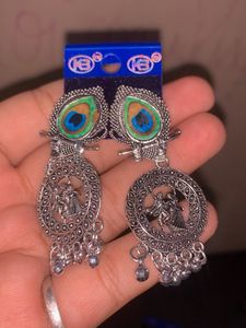Statement Silver Jhumka Earrings