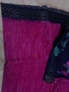Purple And Nevi blue Colour Saree