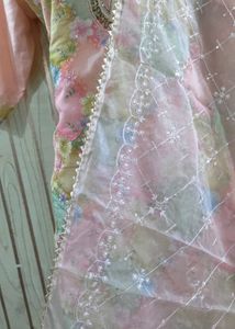 Multi Colour Kurti Plazo Set With Neck Handwork