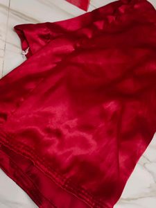A Pretty Red Colour Net Embroidered Saree