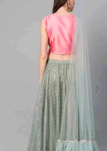 Elegant Pink &amp; Green Girls Dress