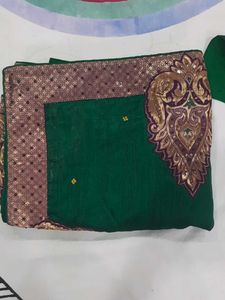 Green Saree With Complete Work