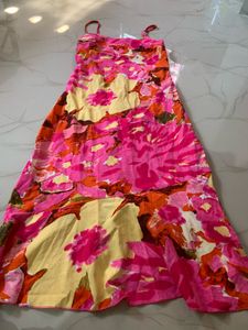 Flower Printed Midi Dress
