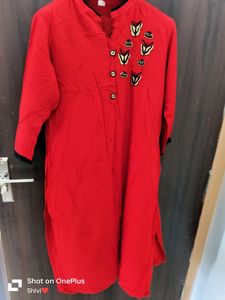Red Kurta With Palazzo