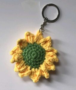Crochet Sunflower Keychain🌻