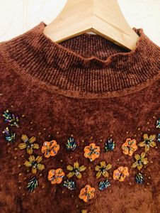 Embroidered Knit Sweater