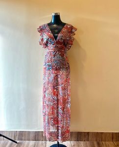 Orange Sheer Summer Dress