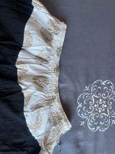 Boho Black &amp; White Tiered Maxi Skirt