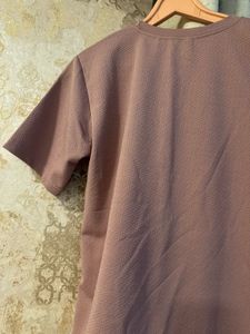 Brand New Mauve Textured Tee, Bust- 34/32