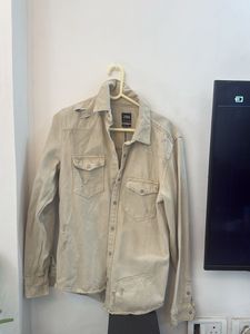 Zara Distressed Denim Shirt