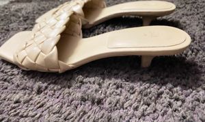 Beige Braided Heels