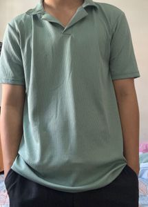 Old Money green Colour T-shirt