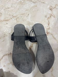 Stylish Black &amp; Silver Sandals - Size 3