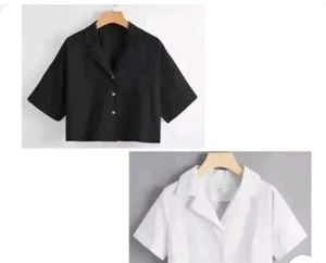 Chic Cropped Shirt Set