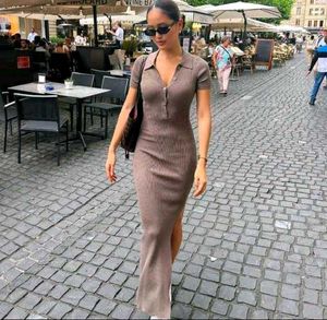 Brand New (Newme) Solid Slit Ribbed Dress