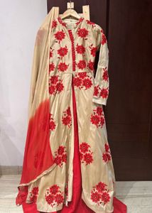 Elegant Red Floral Suit Set