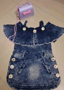 Baby Girls Denim Middi Dress