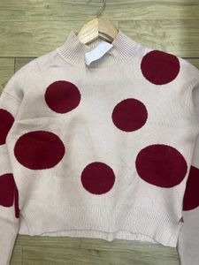 Polka Dot Sweater Top - Bust upto 38