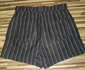 Black Stripe High Waist Shorts