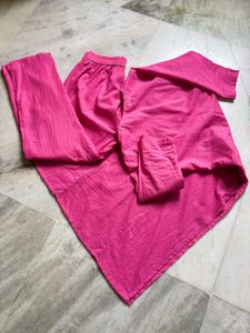 Pink Embroidered Kurta Set